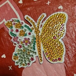 Handmade Colorful Rhinestone Butterfly Magnet